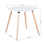 ZUN Round Dining Table with Beech Wood Legs, Modern Wooden Kitchen Table for Dining Room Kitchen W1314P149825