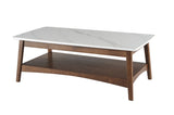 ZUN Luca Mid-Century Coffee Table Sintered Stone & Wooden Frame B091119899