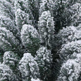 ZUN 7 Feet Prelit Snow Flocked Pencil Christmas Tree Decoration 150 LED UL Plug Warm Lights 570 Branch W1950125605