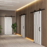 ZUN CRAZY ELF 32" x 84" Five Panel Real Primed Door Slab, DIY Panel Door, Modern Interior Barn Door, W936104280