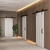ZUN CRAZY ELF 28" x 84" Five Panel Real Primed Door Slab, DIY Panel Door, Modern Interior Barn Door, W936104282