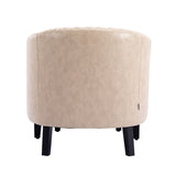 ZUN COOLMORE Accent with Ottoman, Mid Century Modern Barrel Upholstered Club Tub Round Arms W153977106