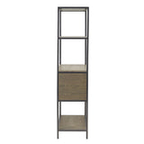 ZUN 3-Shelf Bookcase with Storage Cabinet B035118581