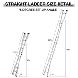 ZUN Aluminum Multi-Position Ladder with Wheels, 300 lbs Weight Rating, 22 FT W1343101098