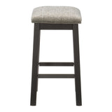 ZUN Modern Aesthetic Set of 2 Counter Height Stool Gunmetal-Gray Finish Wood Fabric Covered Padded Seat B01146329
