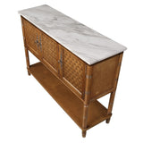 ZUN Entryway Table with artificial stone look tabletop , 47'' Farmhouse & Modern Console Table with W1202110394