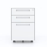 ZUN 3 Drawer Metal Mobile Vertical Locking File Cabinet with Lock, Under Desk Rolling Filing Cabinets 15580496
