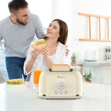 ZUN Toaster 2 Slice Retro Toaster Stainless Steel with 6 Bread Shade Settings and Bagel Cancel Defrost 80523923