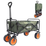 ZUN Collapsible Folding Utility Wagon Cart Heavy Duty Foldable Outdoor Garden Camping Cart with W1511114606