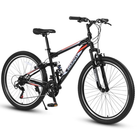 ZUN S26206 26" 21-Speed Bicycle for Adult, Front and rear shock absorption, Camping Bicycle, Height W1856142878