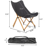 ZUN Folding Outdoor Camping Chair, Portable Stool for Fishing Picnic BBQ, Ultra Light Aluminum Frame 51355612