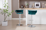 ZUN Set of 2 Bar Stools,with Chrome Footrest and Base Swivel Height Adjustable Mechanical Lifting Velvet W1249123964
