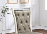 ZUN Formal Traditional Set of 2 Dining Chairs Champagne / Warm Grey Solid wood Leatherette Cushion B011106629