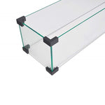 ZUN Fire Pit Table Wind Guard, 38.1 x 10.6 x 5.9 Inch Rectangular Glass Wind Guard, Clear Tempered Glass W944P160500