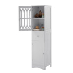 ZUN Tall Bathroom Cabinet, Freestanding Storage Cabinet with Drawer and Doors, MDF Board, Acrylic Door, WF289427AAK