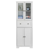 ZUN FCH MDF Spray Paint 4 Doors 1 Pump Bathroom Cabinet White 96488792