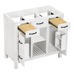 ZUN 36''Bathroom Vanity without Sink,Modern Bathroom Storage Cabinet with 2 Drawers and 2 Cabinets,Solid WF316255AAK