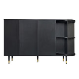 ZUN U_STYLE Rotating Storage Cabinet with 2 Doors and 2 Drawers, Suitable for Living Room, Study, and WF317495AAB
