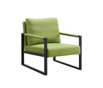 ZUN Fiber armchair Metal frame upholstered back and cushion sofa chair living room W2137127786