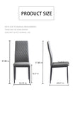 ZUN White modern minimalist dining chair fireproof leather sprayed metal pipe diamond grid pattern W29904663