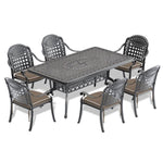 ZUN L68.9*W37.4-inch Cast Aluminum Patio Dining Table with Black Frame and Umbrella Hole W1710120506