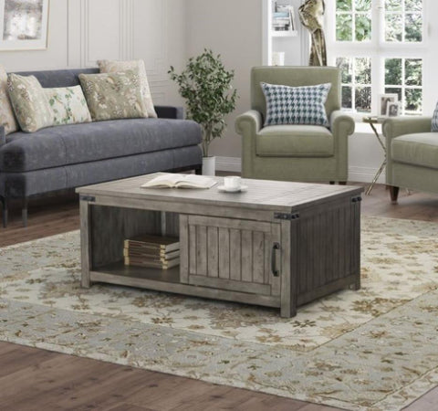 ZUN Bridgevine Home Storehouse 48 inch Coffee Table, No Assembly Required, Smoked Grey Finish B108P163873