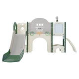 ZUN Kids Slide Playset Structure 9 in 1, Freestanding Spaceship Set with Slide, Arch Tunnel, Ring Toss, PP319755AAF