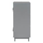 ZUN Wooden Wardrobe Cabinet with Hanging Rod, Storage Armoires with Doors,Gray WF320864AAE