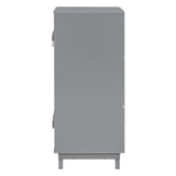 ZUN Wooden Wardrobe Cabinet with Hanging Rod, Storage Armoires with Doors,Gray WF320864AAE