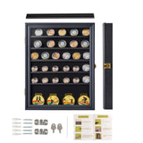 ZUN Souvenir Coin Display Cabinet Medal Rack Cassette Black 30584498