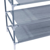 ZUN Simple Assembly 5 Tiers Non-woven Fabric Shoe Rack with Handle Gray 64754250