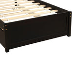 ZUN Twin size Platform Bed Wood Bed Frame with Trundle, Espresso WF194302AAP