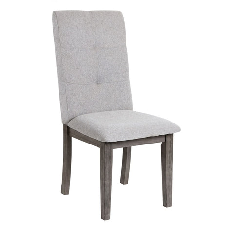 ZUN Transitional Side Chairs Set of 2pc Gray Fabric Upholstered Tufted Chair Back Wood Frame Dining B01151373