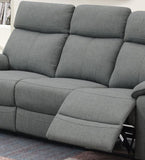 ZUN Gray Color Burlap Fabric Recliner Motion Sofa 1pc Couch Manual Motion Sofa Living Room Furniture B011133821