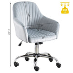 ZUN Accent chair Modern home office leisure chair with adjustable velvet height and adjustable casters W1521108559