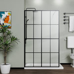 ZUN Goodyo 46" X 72" Shower Screen Walk-in Wet-room Black D16312035