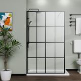 ZUN Goodyo 46" X 72" Shower Screen Walk-in Wet-room Black D16312035