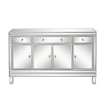 ZUN Mirrored Finish Glass TV STAND with 3-Drawers 4 doors cabinet for Living Room 24189126