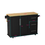 ZUN Kitchen Island Cart with 2 Door Cabinet and Three Drawers,43.31 Inch Width with Spice, Towel W75763044