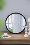 ZUN 20" x 20" Circle Wall Mirror with Wooden Frame and Black Finish, Wall Mirror for Living Dining W2078124341