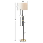 ZUN Asymmetrical Adjustable Height Metal Floor Lamp B03595710