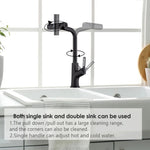 ZUN Kitchen waterfall faucet with pull down single handle kitchen sink faucet with pull out W1217P146510