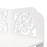 ZUN Wood-plastic Board Four Tiers Carved Shoe Rack White A 97499052