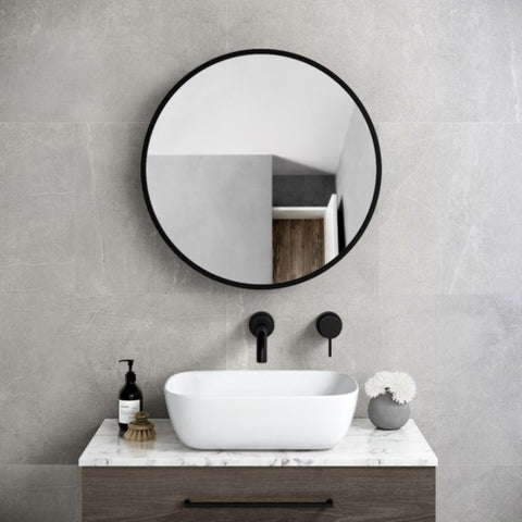 ZUN 30x30 inch Black Metal Framed Wall mount Bathroom Medicine Cabinet with Mirror W1355P152936