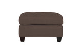 ZUN Living Room Furniture Ottoman Black Coffee Linen Like Fabric 1pc Cushion Ottoman Wooden Legs B011104195