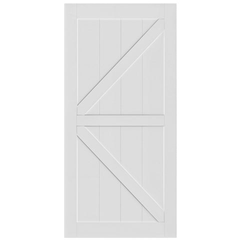 ZUN CRAZY ELF 24" x 84" "K" Style Real Primed Door Slab, DIY Panel Door, Modern Interior Barn Door, W93642087
