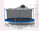 ZUN 14FT Trampoline for Adults & Kids with Basketball Hoop, Outdoor Trampolines w/Ladder and Safety W28552056