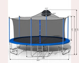 ZUN 14FT Trampoline for Adults & Kids with Basketball Hoop, Outdoor Trampolines w/Ladder and Safety W28552056