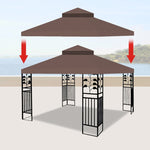 ZUN 10x10 Ft Outdoor Patio Gazebo Replacement Canopy, Double Tiered Gazebo Tent Roof Top Cover W41939705