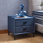 ZUN Nightstand, Modern Nightstand with 2 Drawers, Night Stand with PU Leather and Hardware Legs, End W1168114615